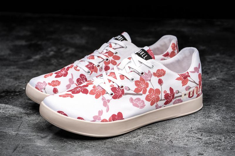 Men's Nobull Cherry Blossom Canvas Trainers Pink | SG N2324W